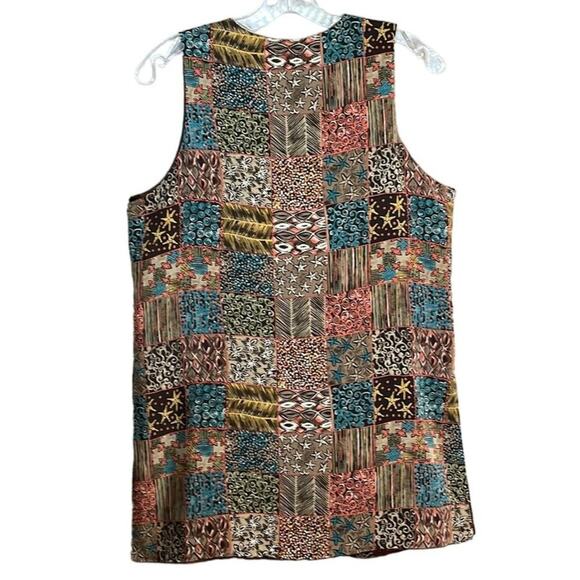 Vintage‎ 100% Silk Diane Gilman Patchwork Vest Size Small (S) - Picture 2 of 9